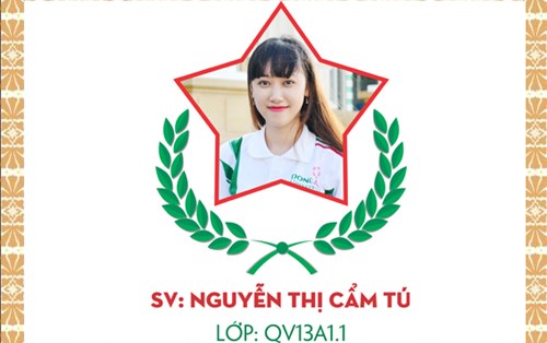 Chúc mừng sinh viên Nguyễn Thị Cẩm Tú - Lớp QV13A1.1